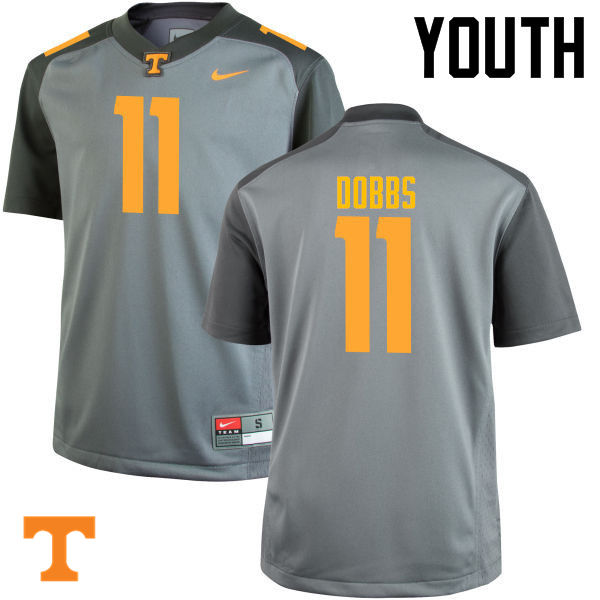 Youth #11 Joshua Dobbs Tennessee Volunteers College Football Jerseys-Gray